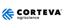 Circle formed by three groups of lines intersecting from different directions on the left and the word 'CORTEVA' in back on the right with the word 'agriscience' in smaller black letters below