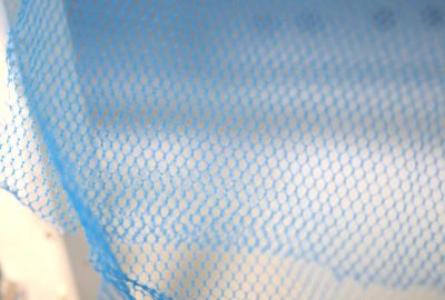 Blue bed net fabric